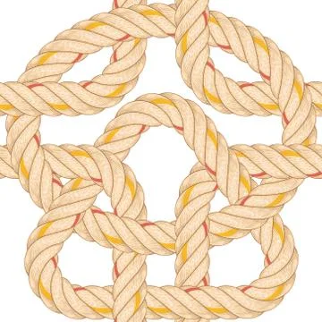 Seamless pattern with rope bending. Stock Illustration
