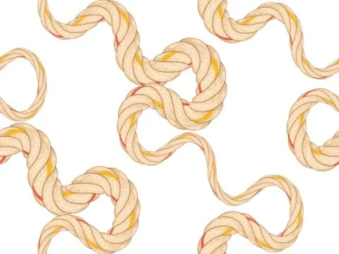 Seamless pattern with rope bending. Stock Illustration