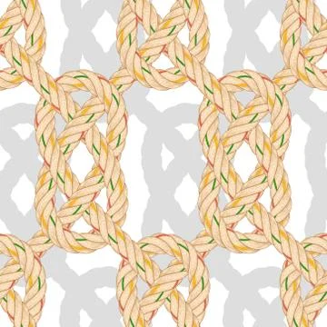 Seamless pattern with rope bending. Stock Illustration