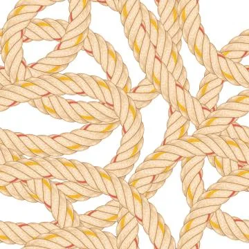 Seamless pattern with rope bending. Stock Illustration