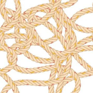 Seamless pattern with rope bending. Stock Illustration