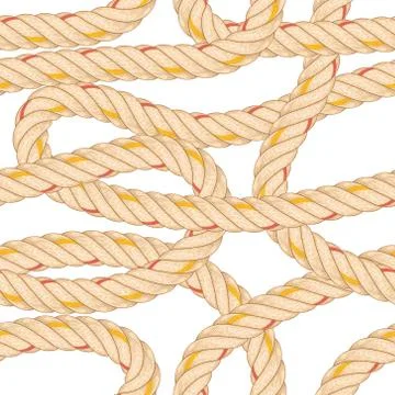 Seamless pattern with rope bending. Stock Illustration