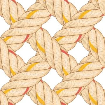 Seamless pattern with rope bending. Stock Illustration