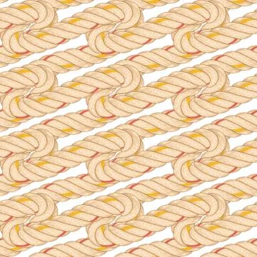 Seamless pattern with rope bending. Stock Illustration
