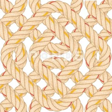 Seamless pattern with rope bending. Stock Illustration