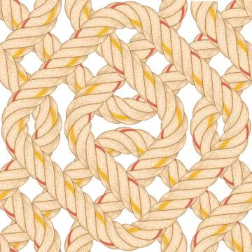 Seamless pattern with rope bending. Stock Illustration