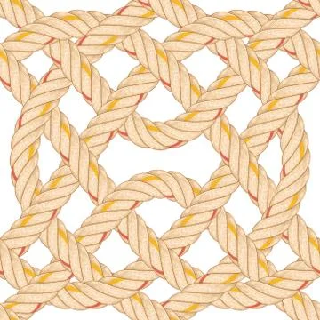 Seamless pattern with rope bending. Stock Illustration