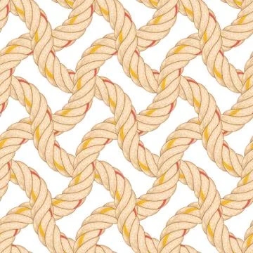 Seamless pattern with rope bending. Stock Illustration