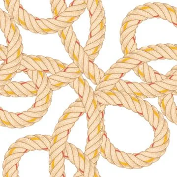 Seamless pattern with rope bending. Illustrazione stock