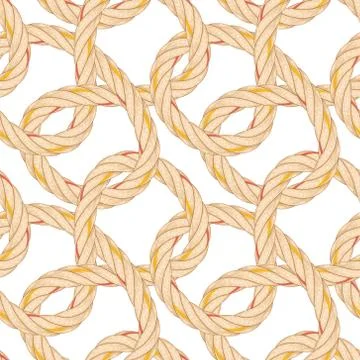 Seamless pattern with rope bending. Stock Illustration