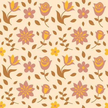 Seamless pattern a rose flower in a modern style. イラスト素材