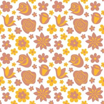 Seamless pattern a rose flower in a modern style. Stock Illustration