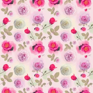 Seamless pattern with rose flowers seamless pattern with rose flowers . En... Stock Photos