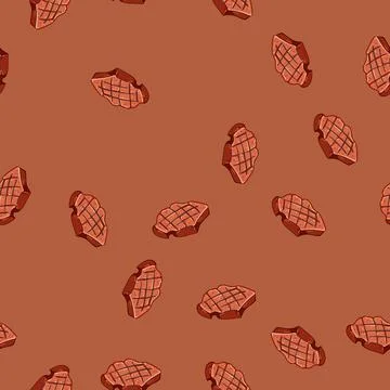 Seamless pattern rosemary steak grill cartoon vector Stock Illustration
