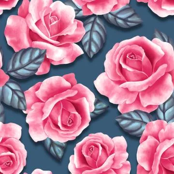 Seamless pattern with roses 8 Stock Illustration