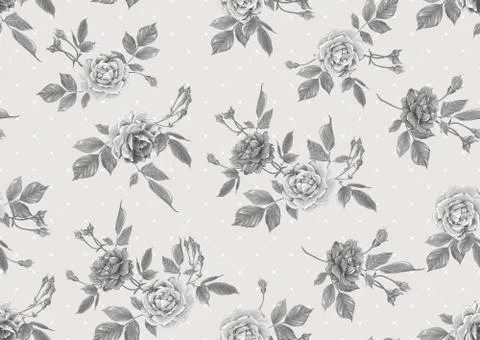 Seamless pattern with roses flowers. Stock Illustration