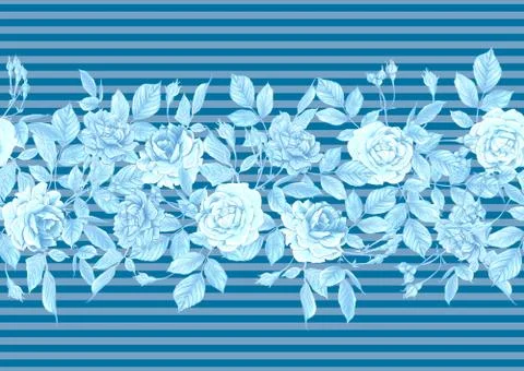 Seamless pattern with roses flowers. Stock Illustration