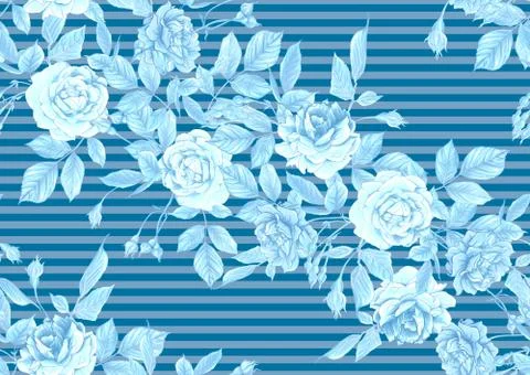 Seamless pattern with roses flowers. Stock Illustration