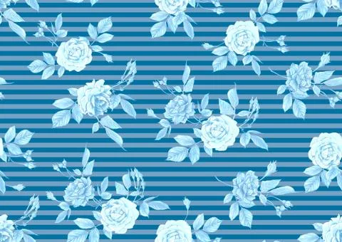 Seamless pattern with roses flowers. Stock Illustration