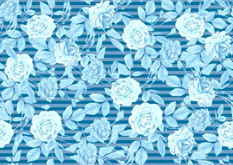 Seamless pattern with roses flowers. Stock Illustration