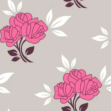 Seamless pattern with roses Stock Illustration