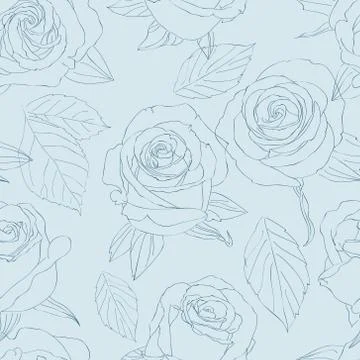 Seamless pattern with roses Stock Illustration
