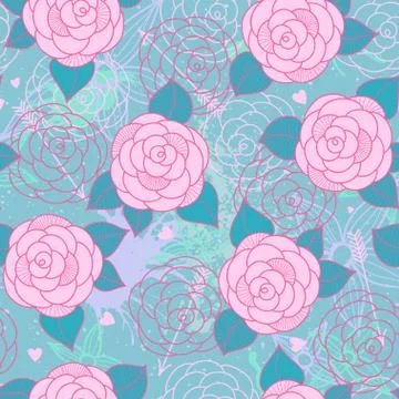Seamless pattern with roses. Stock Illustration