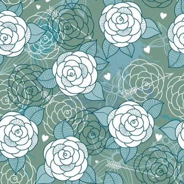 Seamless pattern with roses. Stock Illustration