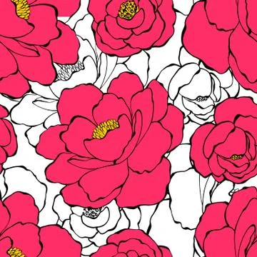 Seamless pattern with roses Illustrazione stock