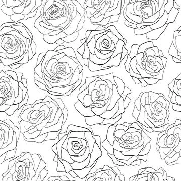 Seamless pattern of roses Stock Illustration