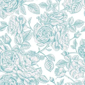 Seamless pattern with roses. Illustrazione stock