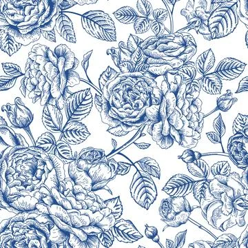 Seamless pattern with  roses. Stock Illustration