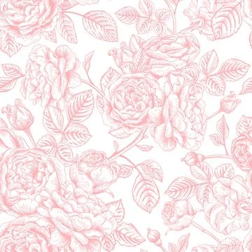 Seamless pattern with  roses. 스톡 일러스트