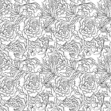 Seamless pattern with roses Stock Illustration