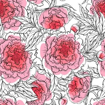 Seamless pattern with roses Stock Illustration