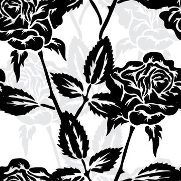 Seamless pattern with roses, for invitations, cards, scrapbooking, print Stock Illustration