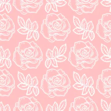 Seamless pattern with roses  linear Illustrazione stock