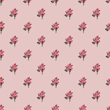 Seamless pattern. Roses seamless pattern on a pink background. イラスト素材