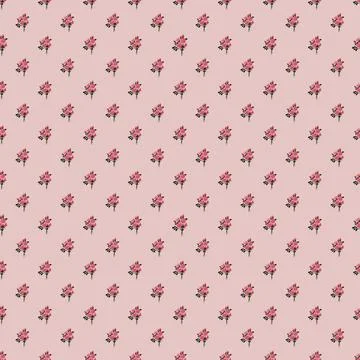 Seamless pattern. Roses seamless pattern on a pink background. Stock Illustration