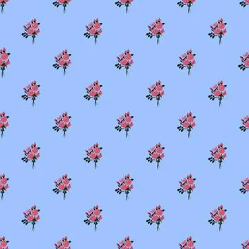 Seamless pattern. Roses seamless pattern on a blue background. 스톡 일러스트