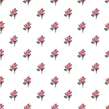 Seamless pattern. Roses seamless pattern on a white background. Stock Illustration