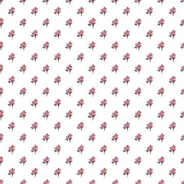 Seamless pattern. Roses seamless pattern on a white background. Ilustración de archivo