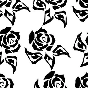 Seamless pattern with roses on transparent background. Vector illustration ep Stock Illustration