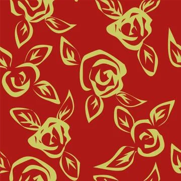Seamless pattern with roses. Vector illustration Stock Illustration