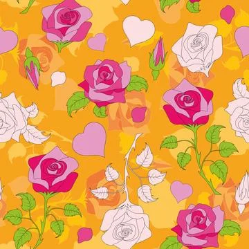 Seamless pattern with roses, vector illustration. Perfect for background gr.. Stock-Illustration