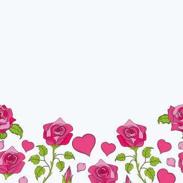 Seamless pattern with roses, vector illustration. Perfect for background gr.. Stock Illustration