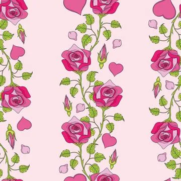 Seamless pattern with roses, vector illustration. Perfect for background gr.. Stock Illustration
