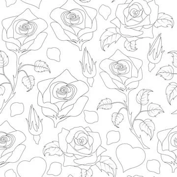 Seamless pattern with roses, vector illustration. Perfect for background gr.. Stock-Illustration