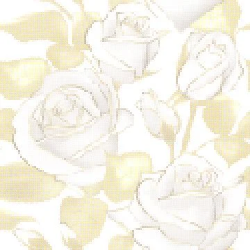 Seamless pattern with roses, vector mosaic picture. Illustrazione stock