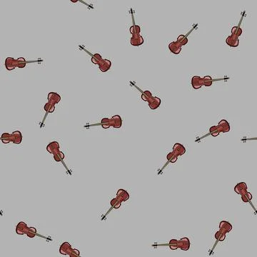 Seamless pattern rosette cello cartoon vector Illustrazione stock